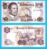Botswana (pick 11) 5 Pula 1992 UNC; Ketumile Quett Joni Masire
