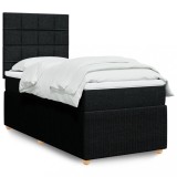 VidaXL Pat box spring cu saltea, negru, 100x200 cm, textil 3291969