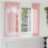VidaXL Perdele Voile cu Oelii 2 buc Roz 140x140 cm