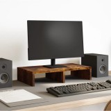 VidaXL Suport de monitor, stejar fumuriu, 50x27x10 cm, lemn prelucrat
