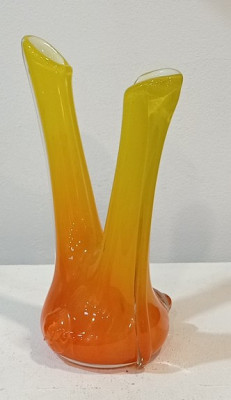 Vaza sticla tip Murano tubulara foto
