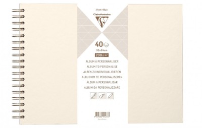 Caiet Clairefontaine Ref 95433C tip Album Landscape, 40 coli, 32 x 24 cm, 200 g m &amp;sup2;, Crem - RESIGILAT foto