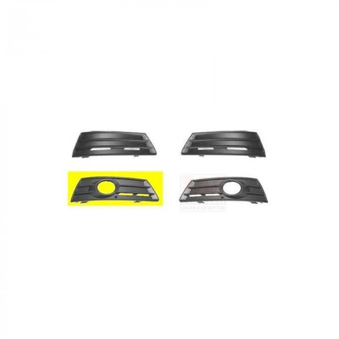 Grila bara fata VW Passat CC (3Cc), 06.2008-02.2012, Dreapta, 3C8853666C9B9, 955627-2 cu locas pentru proiectoare