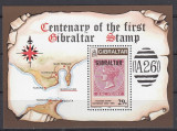 Gibraltar 1986 - CENTENARUL PRIMULUI TIMBRU - BL - MNH, Nestampilat