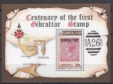 Gibraltar 1986 - CENTENARUL PRIMULUI TIMBRU - BL - MNH