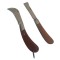 Set 2 cutite pentru altoit , cutit curbat, cutit drept, fete maner lemn