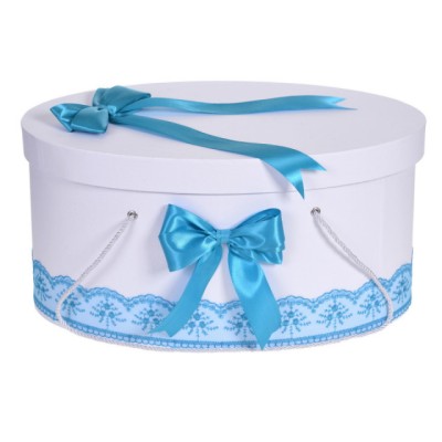 Cutie trusou botez dantela turcoaz si fundite asortate, Denikos&amp;reg; 809 foto