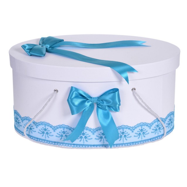 Cutie trusou botez dantela turcoaz si fundite asortate, Denikos&reg; 809
