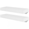 Raft suspendat de perete pentru depozitare carti/DVD, 2 buc, alb, MDF