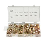 Trusa piulite cu flansa autoblocabila 140 piese - M5x0.8 (20), M6x1.0 (40), M8x1.25 (20), M10x1.25 (20), M10x1.5 (20), M12x1.25 (10), M12x1.75 (10)