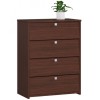 Dulap depozitat incaltaminte, pantofar, placa laminata, 4 sertare, wenge, 60x33x80 cm, Akord