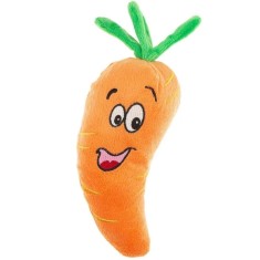 Jucarie de plus pentru caini, Morcov, cu sunet, 16 cm