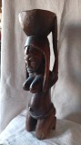 Statuetă feminină Africa din lemn h 50 cm