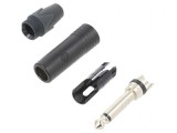 Conector Jack 6,3mm mufă tată mono drept pe cablu, Neutrik