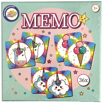 Joc de memorie MEMO Rainbow, 36 piese, 17x17cm, 3+ ani foto