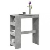 Cumpara ieftin Masă de bar cu rafturi gri beton 90x40x103,5 cm lemn prelucrat
