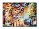 Tablou cu indragostiti pictat manual, Impreuna pentru totdeauna, 70x50cm ulei pe panza