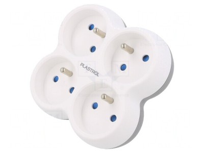 Splitter Alimentare AC 2P+PE 250V 16A Alb foto