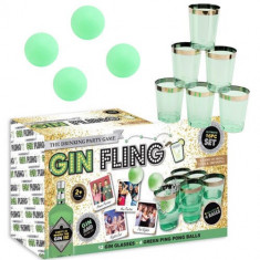 Joc de baut Gin Fling, pentru petreceri, 16 piese, verde foto