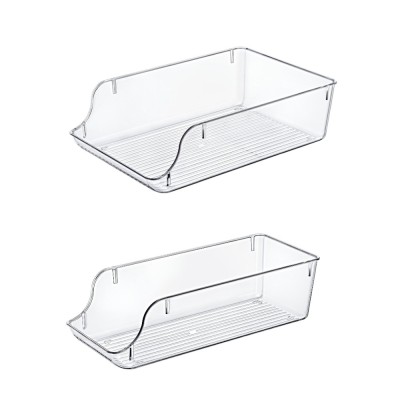Set 2 Organizator Frigider si Camara, dimensiuni mari (36x15x10cm, 36x23.5x10cm), Transparent, Acril foto