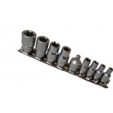 Set Tubulara Torx CR-V 9 Piese E5, E6, E7, E8, E10, E12, E14, E16 Reductie 1/4 la 3/8
