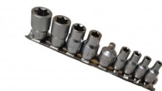 Set Tubulara Torx CR-V 9 Piese E5, E6, E7, E8, E10, E12, E14, E16 Reductie 1/4 la 3/8