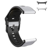 Curea hibrid piele-silicon compatibila cu Samsung Galaxy Watch Ultra2, Telescoape QR, 22mm, Pearl White