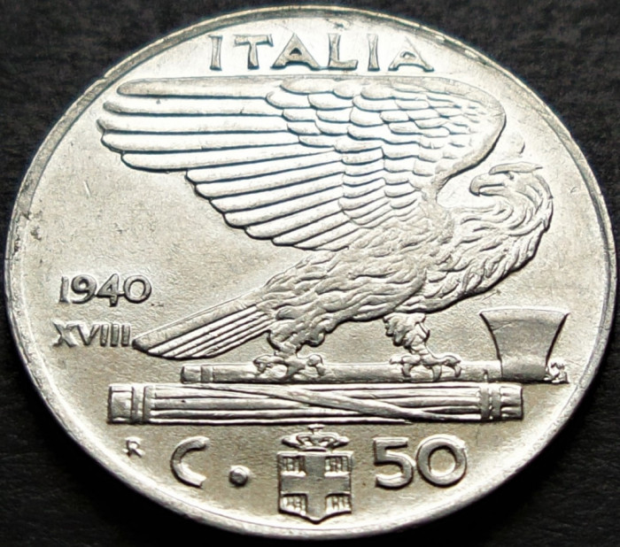 Moneda istorica 50 CENTESIMI - ITALIA FASCISTA, anul 1941 * cod 827 A