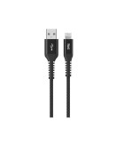 Cablu USB2.0 A tata - Lightning tata 1m 2.4A negru PVC+Nylon Well