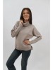 Pulover dama gri pe gat Abree, marime unica (S-L), vascoza, poliester si nylon, toamna-iarna 2024