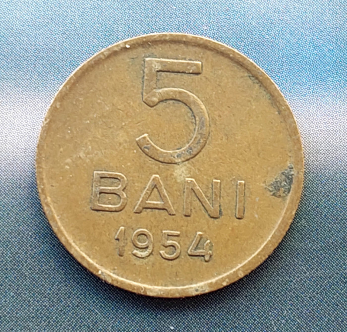 Moneda 5 bani 1954 RPR necuratata