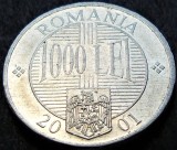 Cumpara ieftin Moneda 1000 LEI - ROMANIA, anul 2001 * cod 1406, Aluminiu