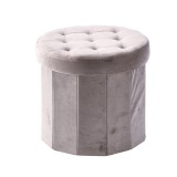 Cumpara ieftin Taburet catifea bej 38 x 36 cm