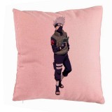 Cumpara ieftin Perna Decorativa cu Naruto Kakashi, 40x40 cm, Roz, Husa Detasabila, Burduf