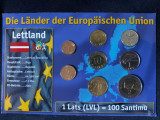 Seria completata monede - Letonia 1992 - 2009 , 8 monede, Europa