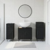 Cumpara ieftin Set de cabinet pentru baie cu 3 piese HAARLEM 3 buc. Negru