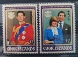 Cook Islands 1981, printul Charles si printesa Diana, regi, MNH, Nestampilat