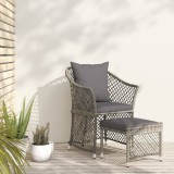 Gossi set mobilier de gradina cu perne, 2 piese, gri, poliratan