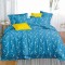 Lenjerie de pat pentru o persoana cu 2 huse de perna dreptunghiulara, Stellar, bumbac ranforce, gramaj tesatura 120 g/mp, multicolor, 4 piese