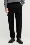 BOSS Orange pantaloni cu l&acirc;nă culoarea negru, mulata, 50553971