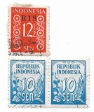 Indonezia - Timbre cu numerale, 1950-1951 - valori obliterate