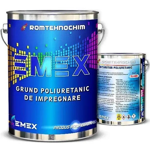 Pachet Grund Poliuretanic Amorsare Solventat &ldquo;Emex&rdquo; - Transparent - Bid. 16 Kg + Intaritor 2.90 Kg