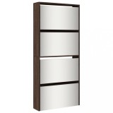 Cumpara ieftin Pantofar cu oglinda, 4 niveluri, stejar maro, 63x17x134 cm