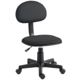 HOMCOM Scaun pentru birou fără cotiere, reglabil pe &icirc;nălțime, cu roți 360&deg;, spătar jos, Negru | Aosom Romania