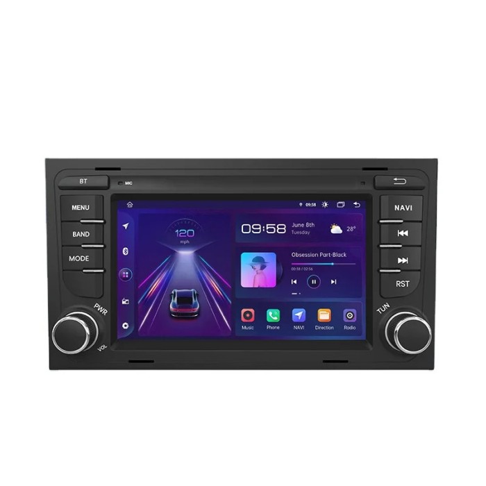 Navigatie Android Dedicata Audi A4 B6 B7 (2001 - 2008), 7Inch, 4Gb Ram, 64Gb Stocare, Bluetooth, WiFi, Carplay