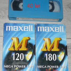 Caseta/casete video VHS Raks la 10 lei,TDK EHG 20,Sony blue 40,Maxell 10 si 15