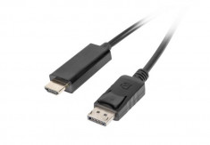 Cablu Lanberg CA-DPHD-10CC-0050-BK DisplayPort v.1.1 Male la HDMI Male 5m Negru foto