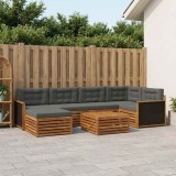 vidaXL Set de canapele de exterior cu pernă 7 pcs Natural și Antracit 3383585