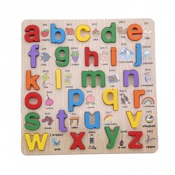 Puzzle lemn litere si imagini foto