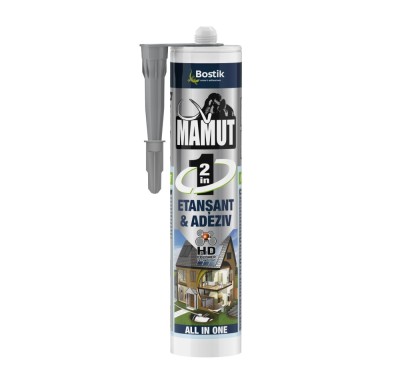 Adeziv pentru suprafete multiple, flexibil, Mamut Universal 2 in 1, interior / exterior, gri, 290 ml foto
